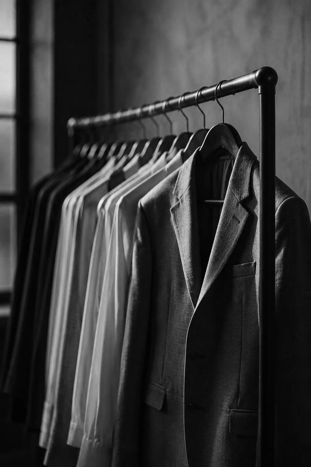 Wardrobe prepared on a styling rack