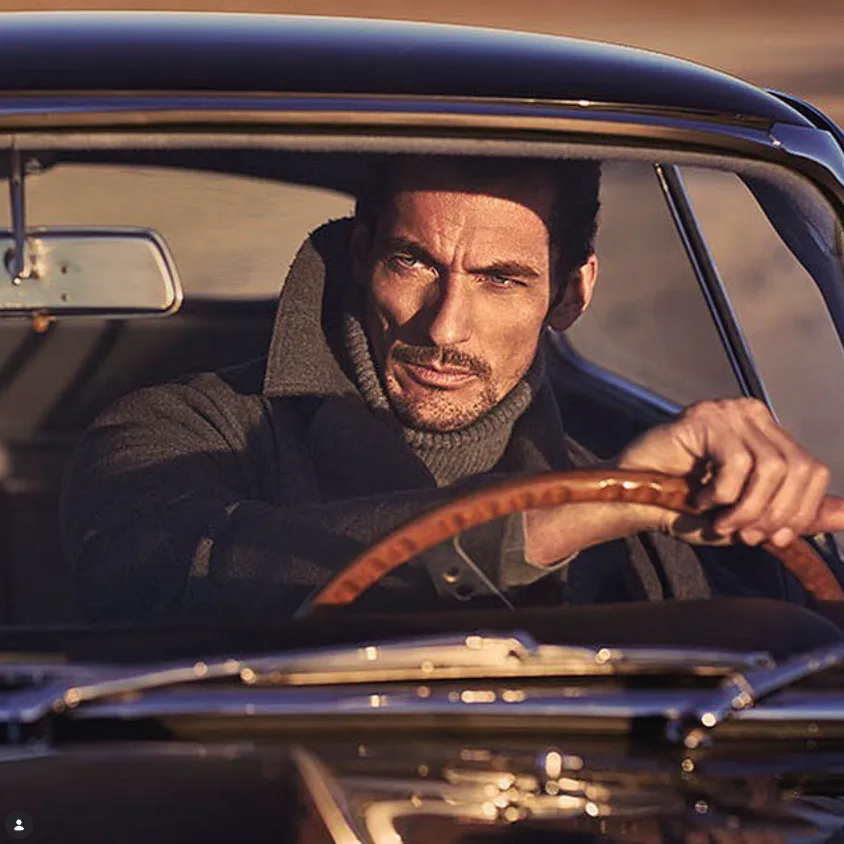 Tailored editorial look behind the wheel